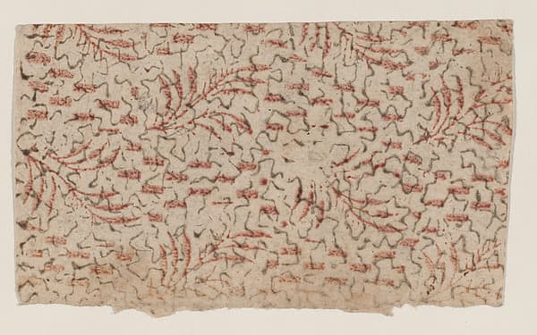 Sheet with overall abstract pattern, by Anonymous