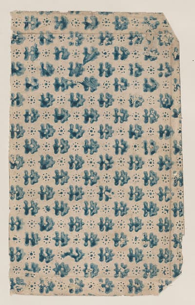 Sheet with overall abstract pattern, by Anonymous