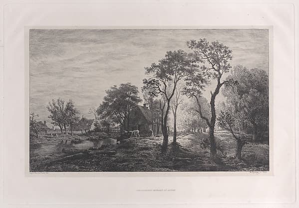 Landscape, after a sketch by Eglon van der Neer, by Charles Jacque