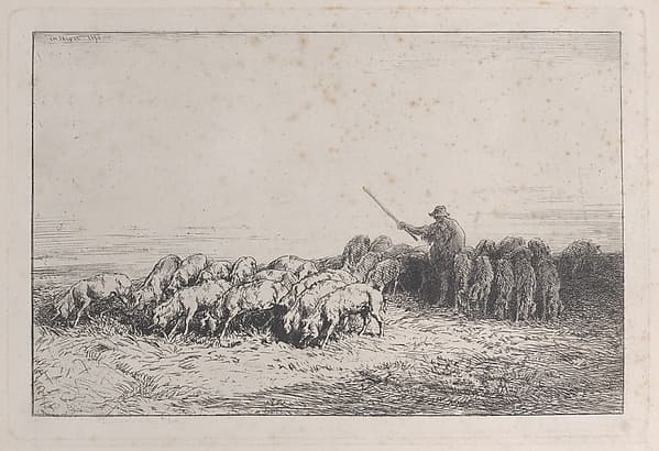 A Herd of Pigs, by Charles Jacque