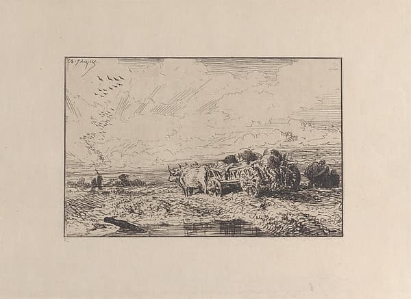 Landscape with a Cart Pulled by Oxen, by Charles Jacque