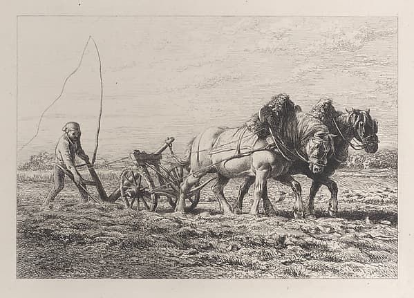 Plowing, by Charles Jacque