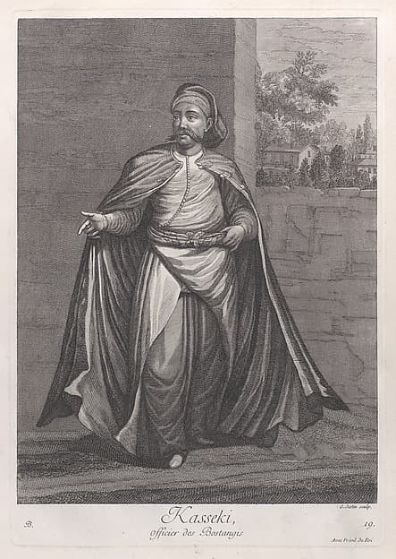 Kasseki, officier des Bostangis, plate 19 from "Recueil de cent estampes représentent differentes nations du Levant", by Jean Baptiste Vanmour