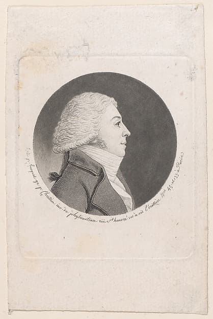 Portrait of a man in uniform to right, by Gilles Louis Chrétien