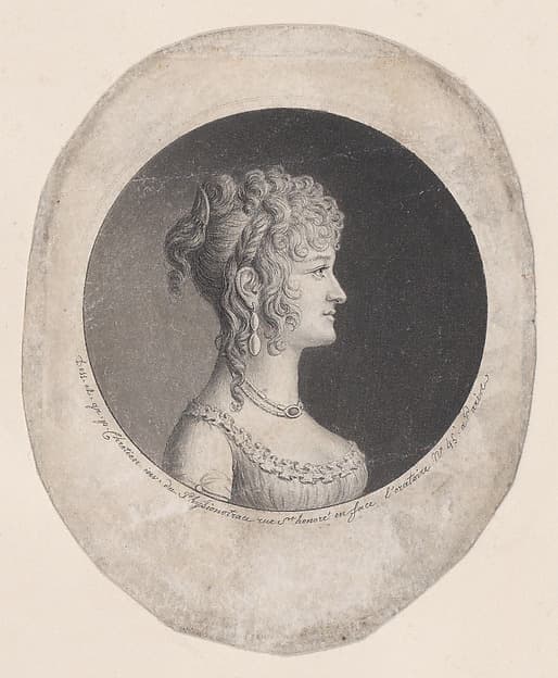 Portrait of a woman to right, by Gilles Louis Chrétien