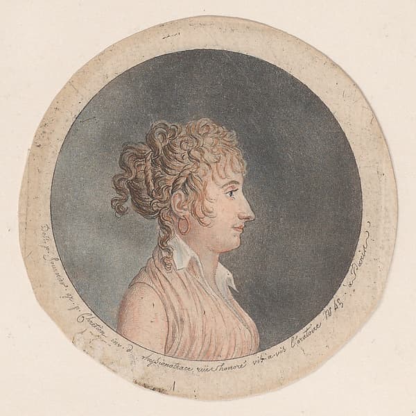 Portrait of a woman to right, by Gilles Louis Chrétien