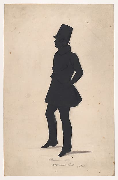 Silhouette of C. J. Croome, full length to left, by J. D. Croome
