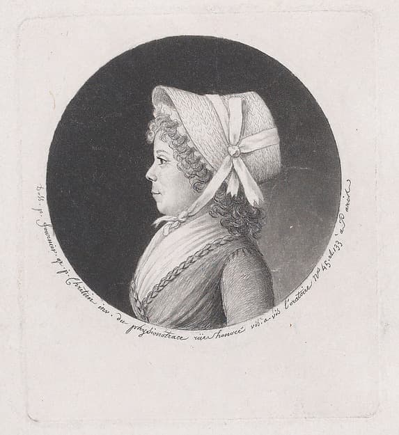 Portrait of a woman in a bonnet, by Gilles Louis Chrétien