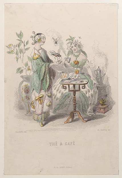 Thé & Café, from "Les Fleurs Animées", by J. J. Grandville