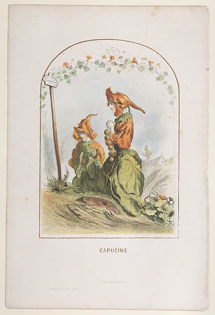 Capucine, from "Les Fleurs Animées", by J. J. Grandville