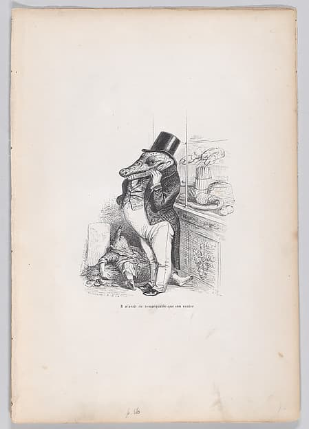 Only his belly was remarkable, from "Scenes from the Private and Public Life of Animals", by J. J. Grandville
