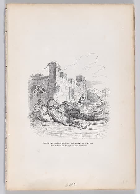 When he was sleeping in the sun..., from "Scenes from the Private and Public Life of Animals", by J. J. Grandville