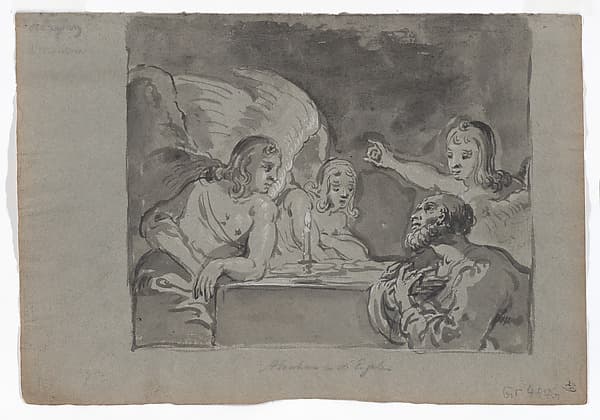 Abraham Entertaining the Three Angels, by Leonaert Bramer