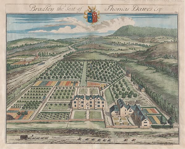 Bradley, The Seat of Thomas Dawes, plate 449 from "The Ancient and Present State of Gloucestershire", by Johannes Kip