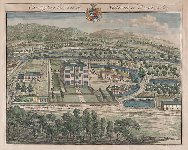 Easington, The Seat of Nathaniel Stevens, plate 218 from "The Ancient and Present State of Gloucestershire", by Johannes Kip