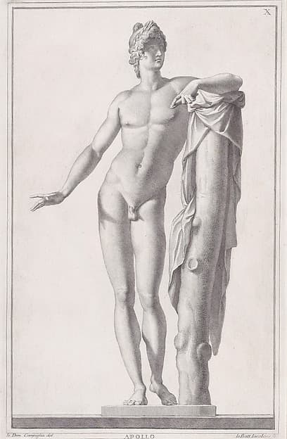 Plate X (10): Apollo, from "Museum Florentinum" (Statuae antiquae dorum et virorum illustrium), by Giovanni Battista Jacoboni