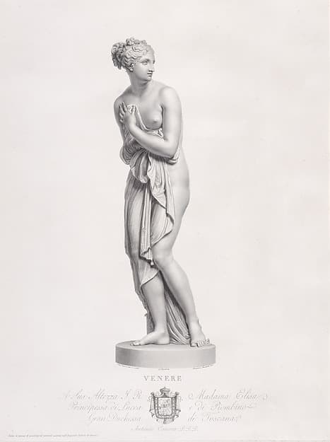 Venus, frontal view, from "Oeuvre de Canova: Recueil de Statues...", by Domenico Marchetti