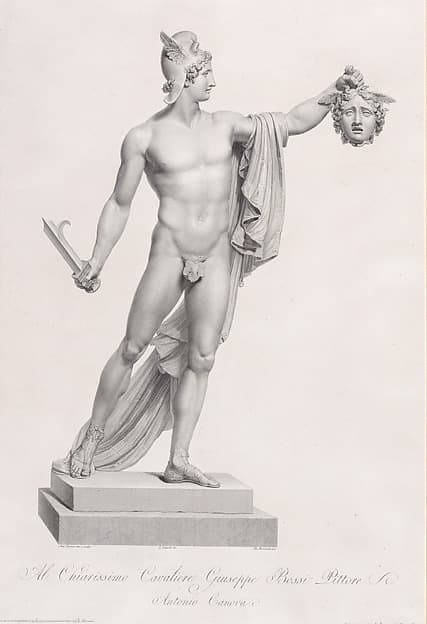 Perseus with the head of Medusa, from "Oeuvre de Canova: Recueil de Statues...", by Domenico Marchetti