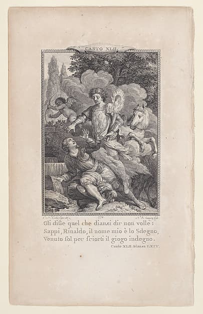 Canto 42, Stanza 64, from "Orlando Furioso", by Nicolas de Launay
