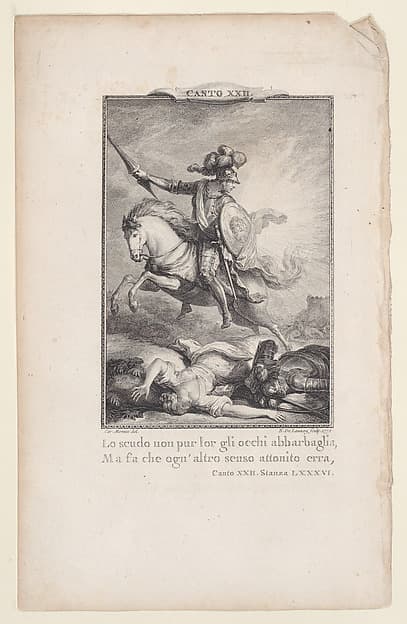 Canto 22, Stanza 86, from "Orlando Furioso", by Nicolas de Launay