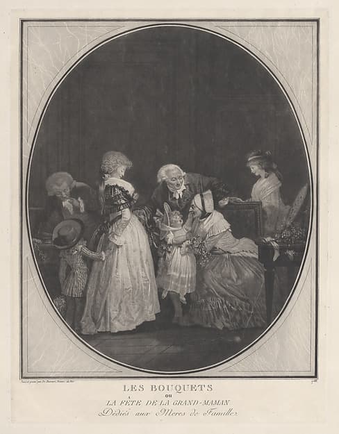Les Bouquets ou la fête de la grand-maman, by Louis Philibert Debucourt