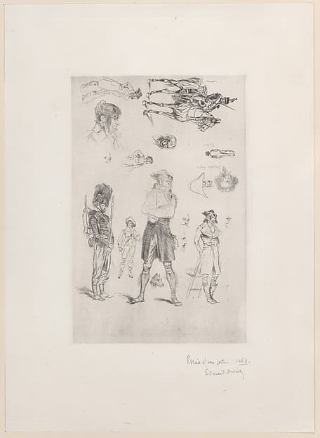 Sheet of sketches (Feuille de Croquis), by Edouard Detaille