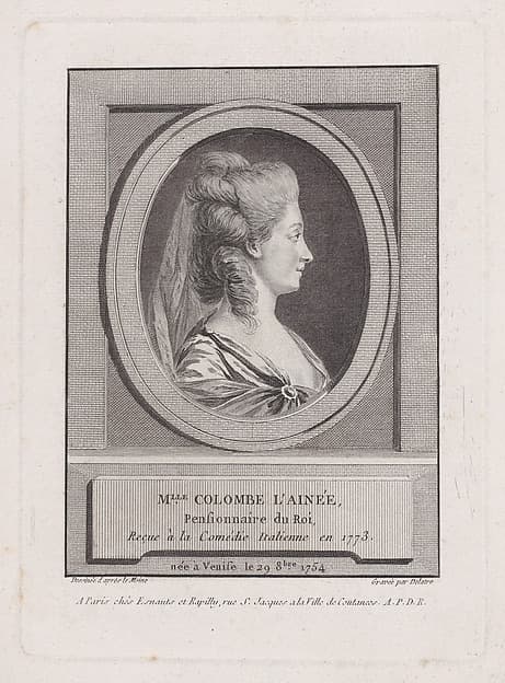 Portrait of Madamoiselle Colombe L'Ainée, by Jean Marie Delattre
