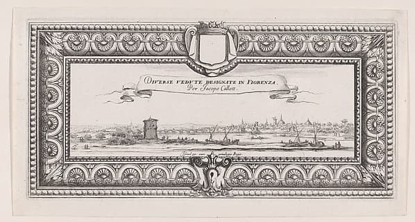 Title Page Designed for the Sale of the Series of Paysages Gravés pour Jean de Médicis, from "Paysages Gravés pour Jean de Médicis appelées aussi Paysages Dessinés a Florence, Vues de Florence, Paysages d'Italie, et Paysages Définitifs" (Landscapes Engraved for Giovanni de'Medici, Landscapes Designed in Florence, Views of Florence, Landscapes of Italy, and Definitive Landscapes), by François Collignon