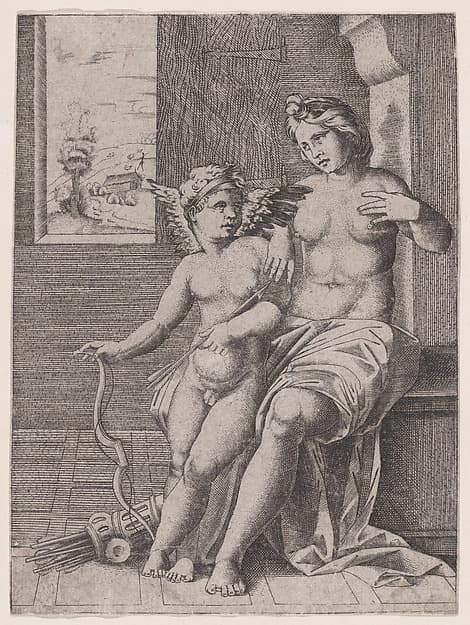 Venus and Eros, by Anonymous, Italian, 16th to early 17th century
