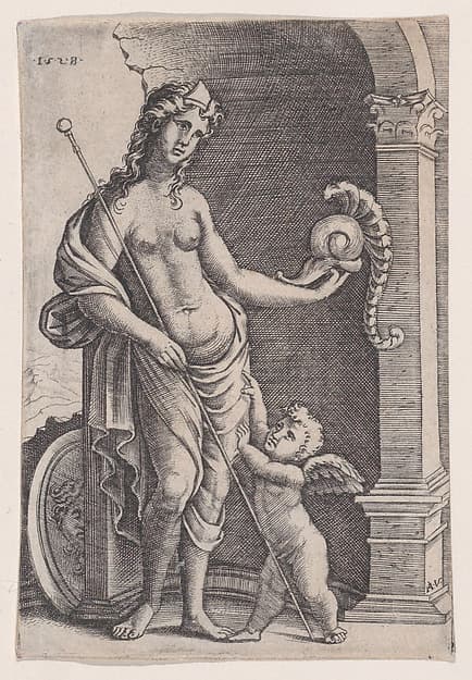 The Love of Glory, by Agostino Veneziano (Agostino dei Musi)