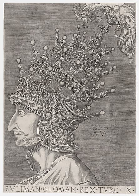 Suleiman II, by Agostino Veneziano (Agostino dei Musi)