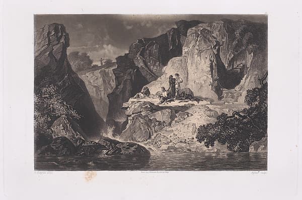 Salvator Rosa among the Brigands, by Adolphe Pierre Riffaut
