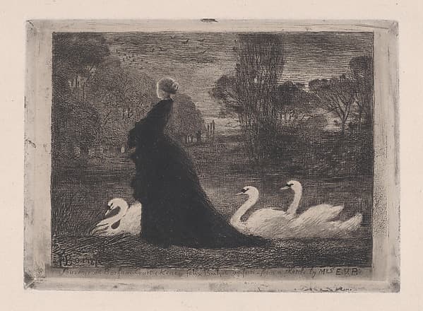 Lady of the Swans, by Félix-Hilaire Buhot