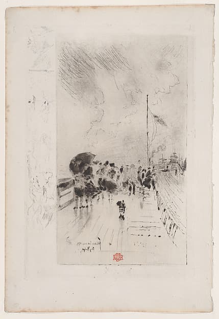 A Jetty in England, by Félix-Hilaire Buhot