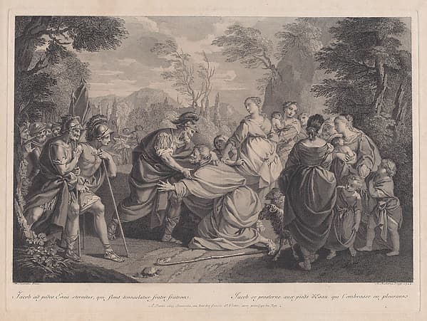 Jacob and Esau, after Etienne Jeaurat, by Michel Aubert