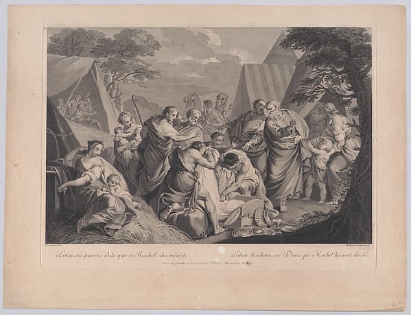 Laban Searching for his Gods, after Etienne Jeaurat, by Michel Aubert