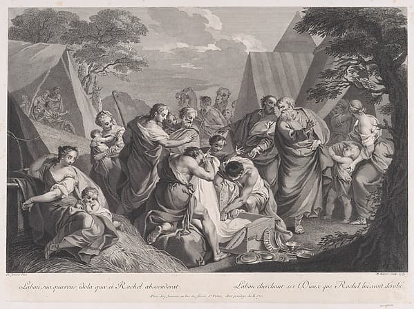 Laban Searching for his Gods, after Etienne Jeaurat, by Michel Aubert