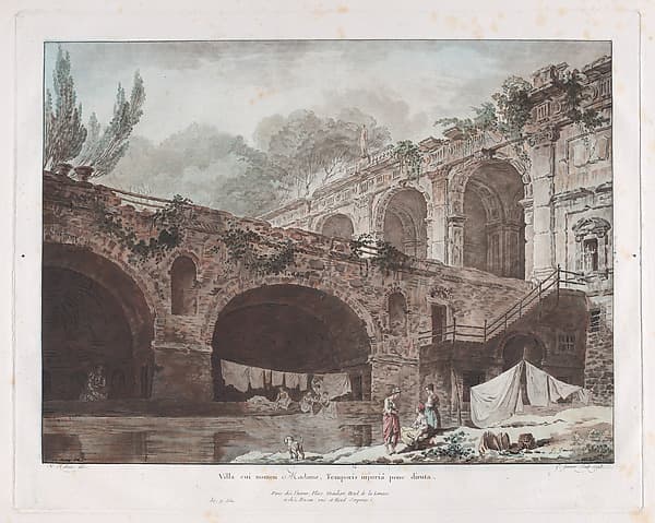 Villa Madama, after H. Robert, by Jean François Janinet