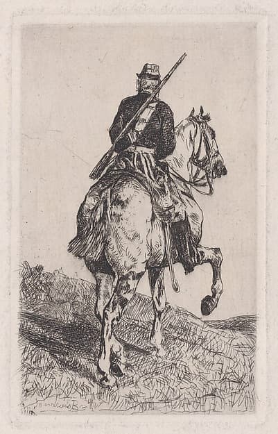 Man on horseback, by John-Lewis Brown