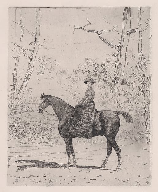 Woman on horseback, by John-Lewis Brown