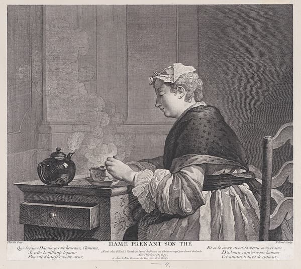 Woman Having Tea, by Pierre Filloeul