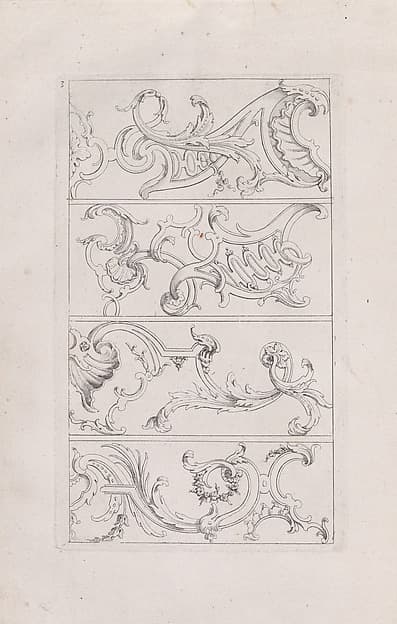 Plate 3, from "Livre Nouveau de Prinsipes D'Ornemens, tres facil. Pour apprendre a Dessigner", by Nicolas Guérard