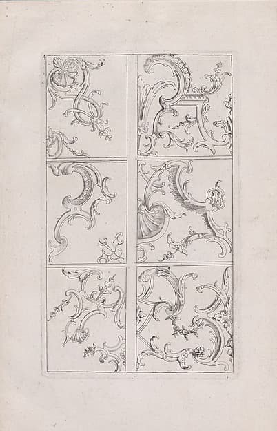 Plate 4, from "Livre Nouveau de Prinsipes D'Ornemens, tres facil. Pour apprendre a Dessigner", by Nicolas Guérard
