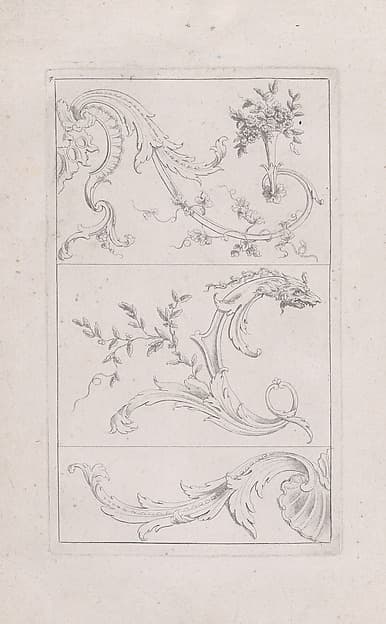 Plate 7, from "Livre Nouveau de Prinsipes D'Ornemens, tres facil. Pour apprendre a Dessigner", by Nicolas Guérard
