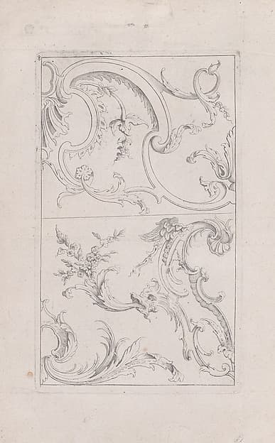 Plate 8, from "Livre Nouveau de Prinsipes D'Ornemens, tres facil. Pour apprendre a Dessigner", by Nicolas Guérard