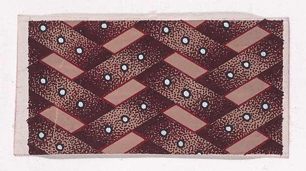 Textile Design with a Basketweave Pattern Decorated with Pearls, by Anonymous, Alsatian, 19th century