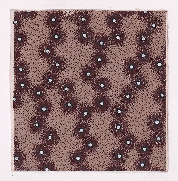 Textile Design with an Interlacing Pattern of Circles with Pearls over a Stippled Background, by Anonymous, Alsatian, 19th century