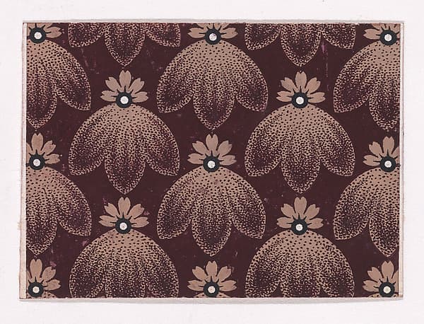 Textile Design with Alternating Stylized Flowers and Leaves, by Anonymous, Alsatian, 19th century