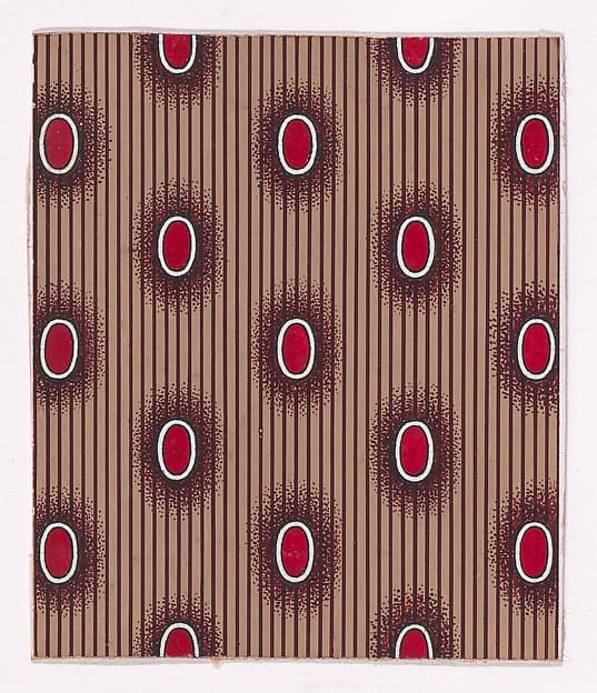 Textile Design with Alternating Vertical Zig-Zagging Strips, by Anonymous, Alsatian, 19th century