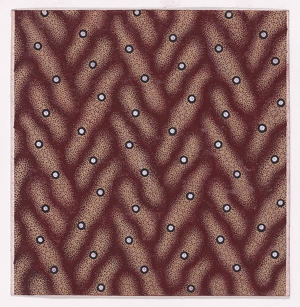 Textile Design with Scattered Pearls over an Abstract Background, by Anonymous, Alsatian, 19th century